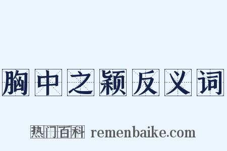 胸中之颖反义词是什么意思的图片
